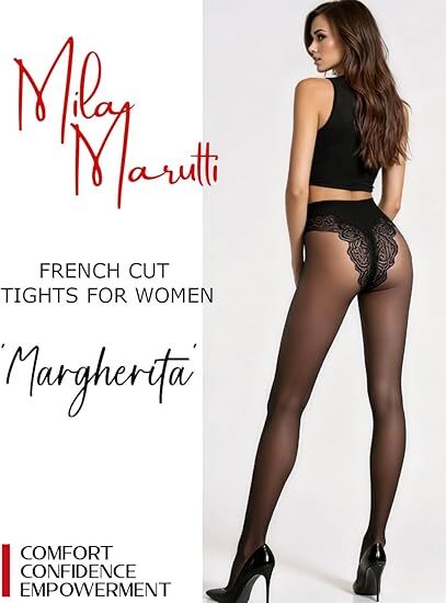 Mila Marutti black french cut pantyhose / panties / good for valentine's day