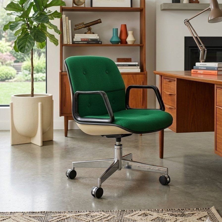 Vintage Executive Emerald Green Office Chair