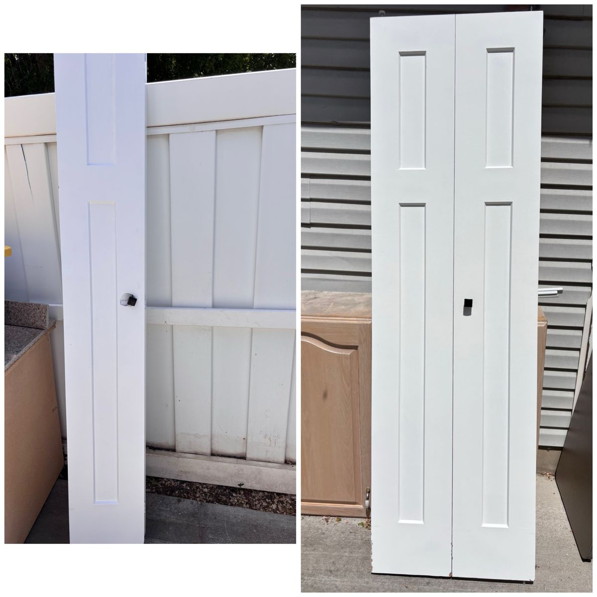 4” Bi-Fold Craftsman style closet doors READ DESC