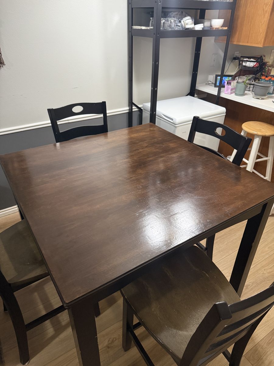 Counter Height wood table and chairs