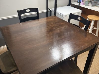 Counter Height wood table and chairs