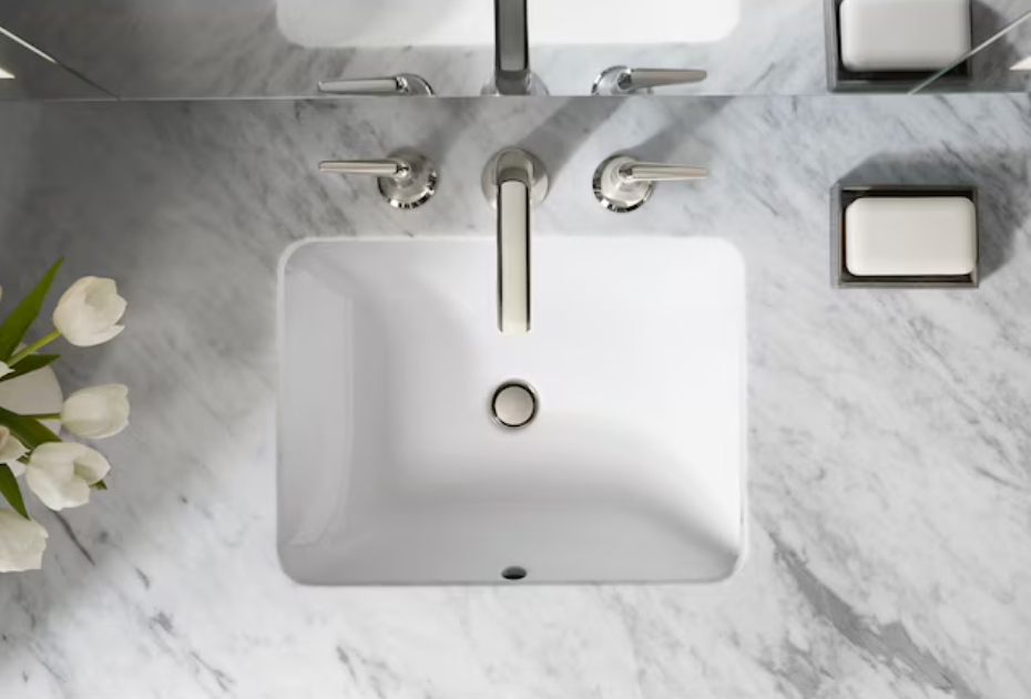 KOHLER Caxton Vitreous China 15.9375-in Undermount Rectangular Traditional White Bathroom Sink