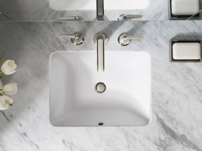KOHLER Caxton Vitreous China 15.9375-in Undermount Rectangular Traditional White Bathroom Sink