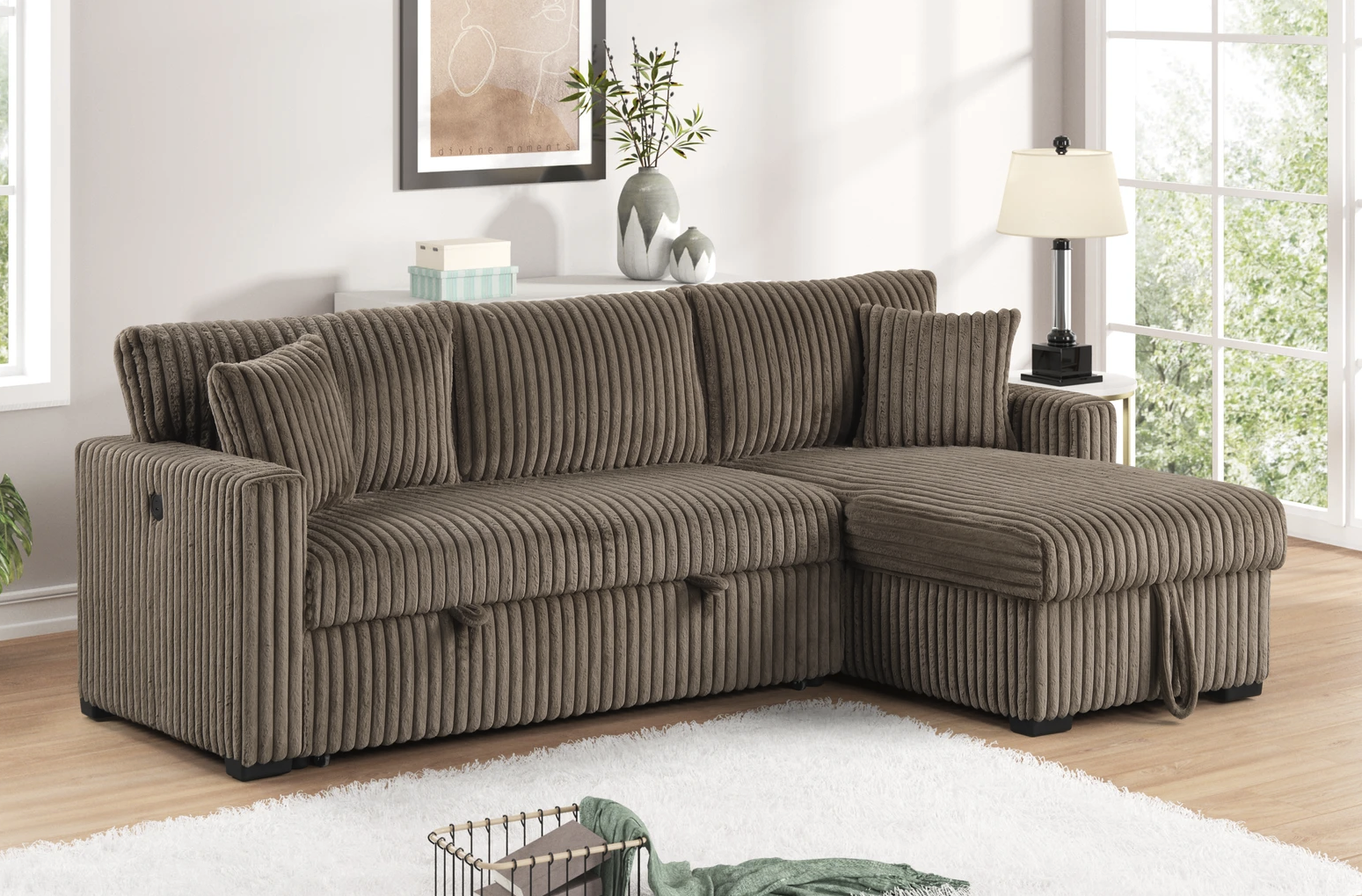 BACK TO SCHOOL SMART LIVING DEAL – BROWN 2-PIECE SLEEPER SECTIONAL