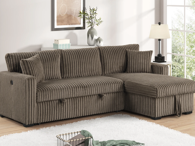 BACK TO SCHOOL SMART LIVING DEAL – BROWN 2-PIECE SLEEPER SECTIONAL