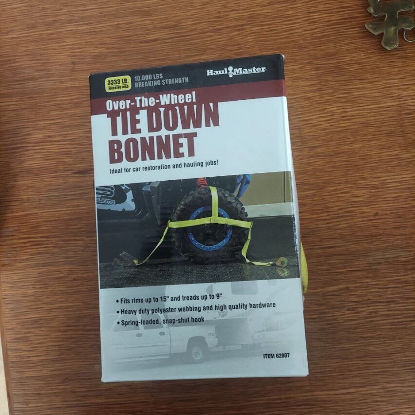 Haul Master over the wheel tie down bonnets!