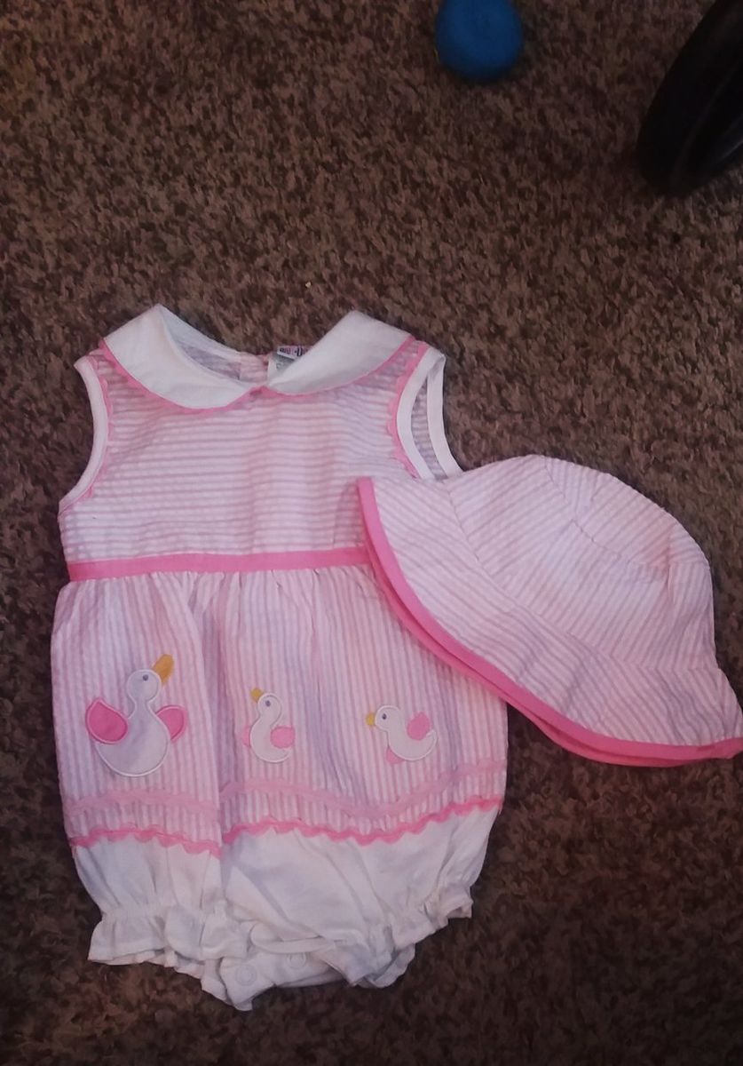 DUCKY SUNSUIT AND HAT...3-6 MOS.