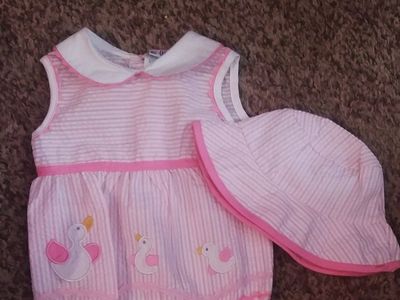 DUCKY SUNSUIT AND HAT...3-6 MOS.