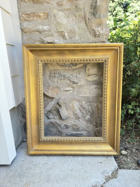 Gold Gilt Ornate Picture Frame Acanthus Leaf Octagonal Corner ~25"W x 29"H.