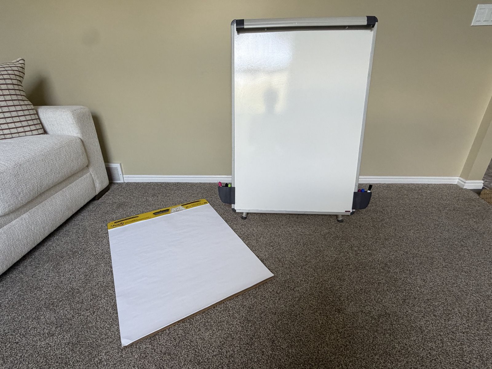 Dry Erase Whiteboard Easel with Markers & Post-it Flip Chart Pad