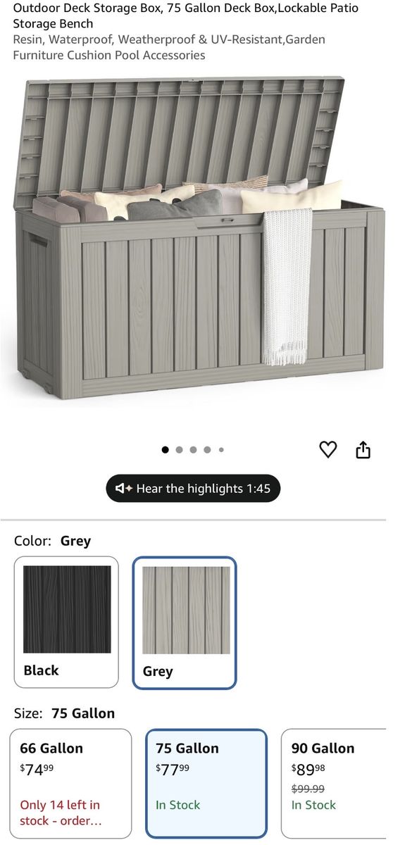 75 gallon deck box