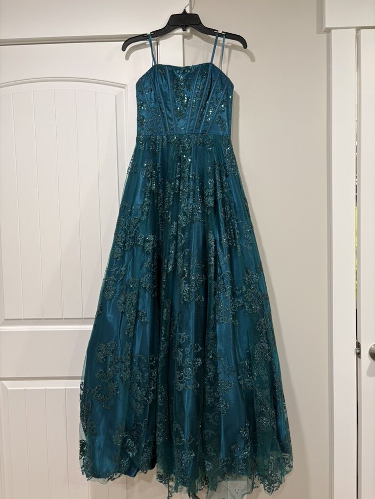 Deep Green/teal Prom Ballgown Size 5