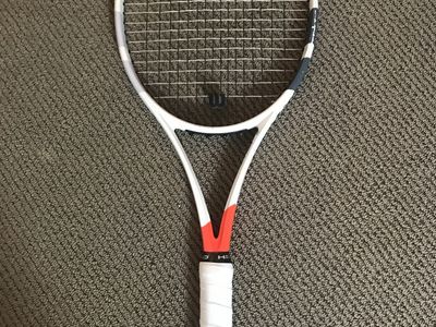 Babolat Pure Strike 16x19 Tennis Racquet - 98 sq. in. Head, 11.3 oz Unstrung, White/Orange