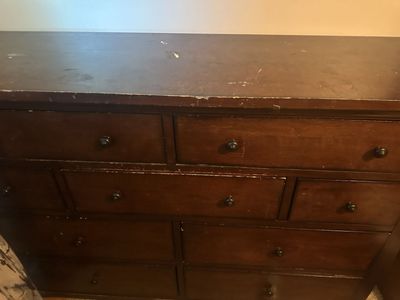 Dark Wood Dresser with Multiple Drawers