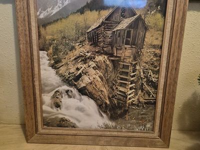 Rustic Framed Print - Crystal Mill Colorado Mountain Landscape (21"x19")