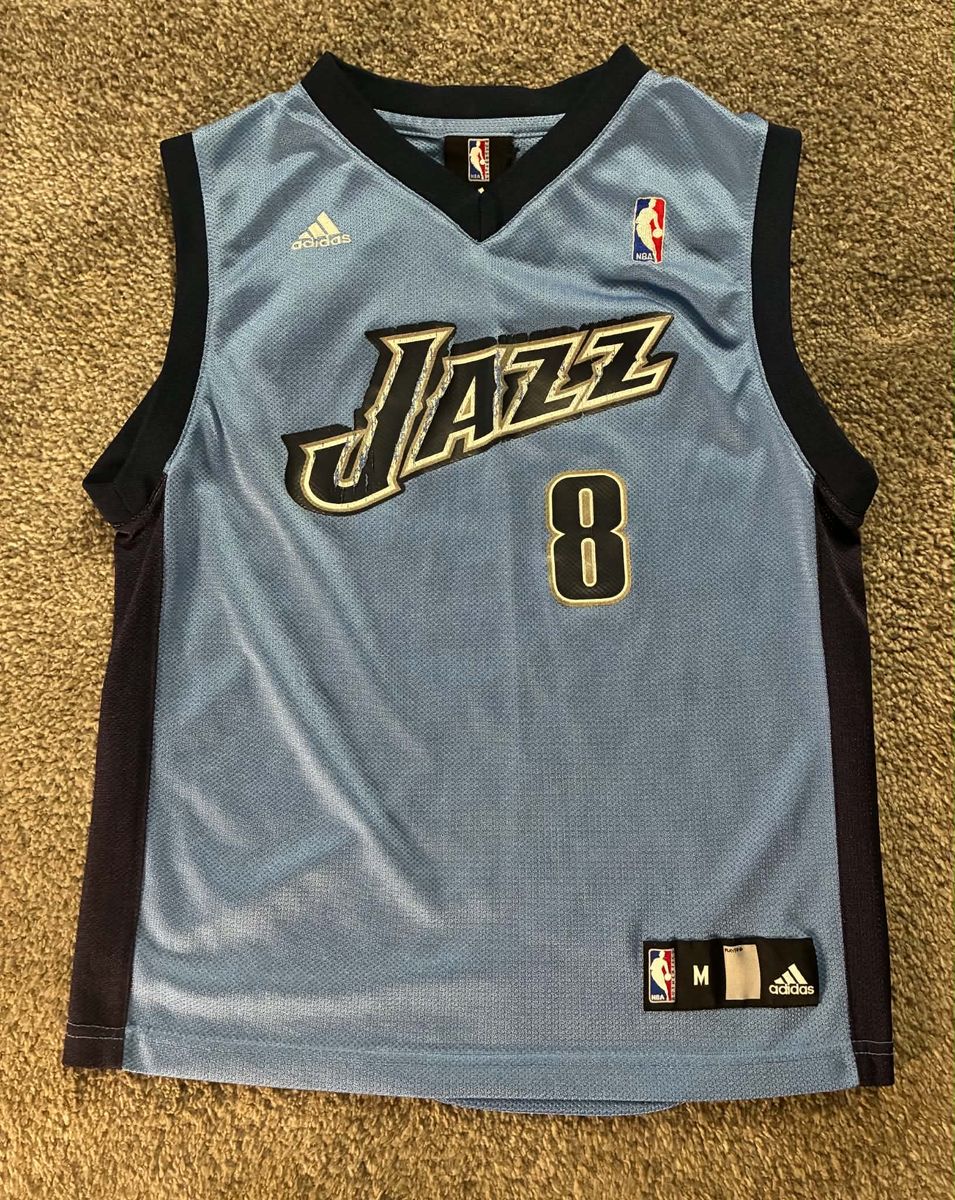 Authentic Vintage Adidas Utah Jazz Deron Williams #8 Basketball Jersey Youth M