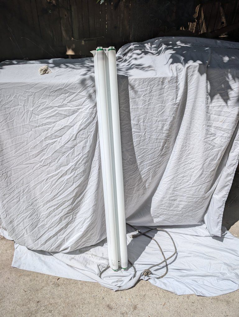 Dual-Tube Fluorescent Shop Light Fixture - Ready to Plug In!