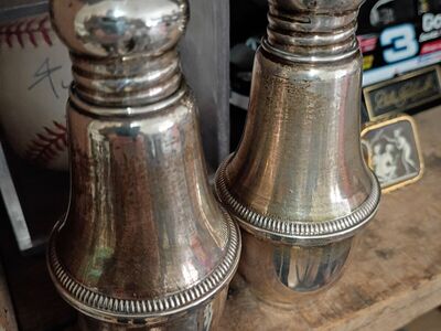 Beautiful vintage sterling silver salt and pepper shakers!