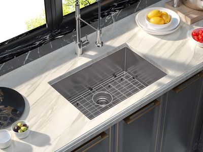 New Undermount Kitchen Sink, Stainless Steel Round Corner Single Bowl 10-inch Deep, 27"X18"Inch