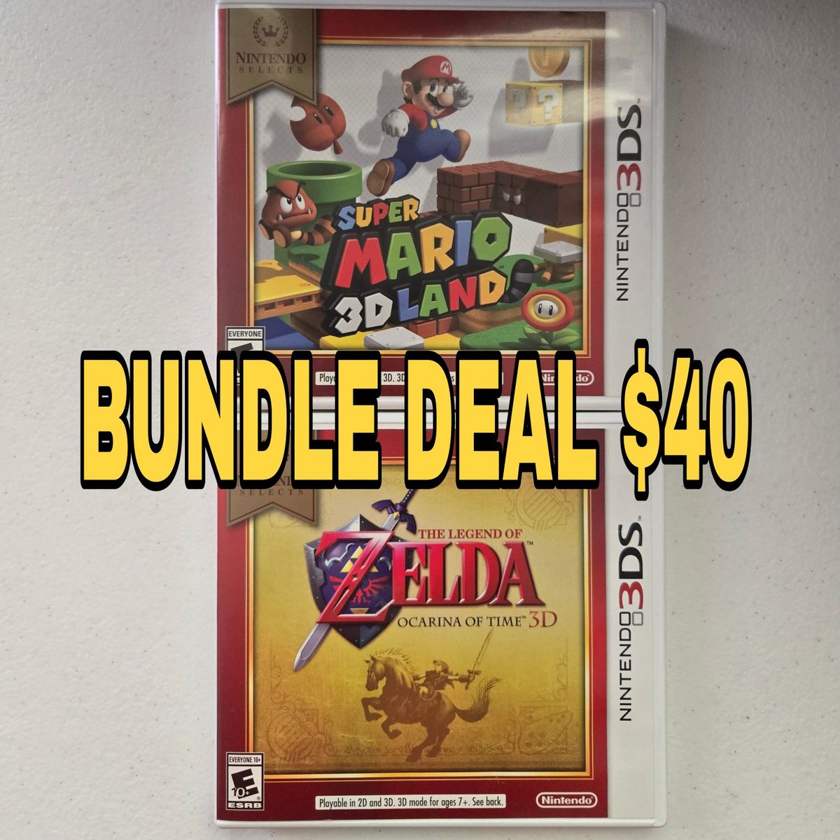 BUNDLE DEAL $40/both - Nintendo 3DS Game Lot: Super Mario 3D Land & The Legend of Zelda Ocarina of Time 3D
