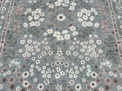 NEW Wyatt & Ash Floral Area Rug – Mint Green Cream Vintage Garden Rug 5x7