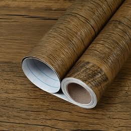 Wenmer Thick Rustic Vintage Destressed Rich Brown Wood Grain Wallpaper Contact Paper