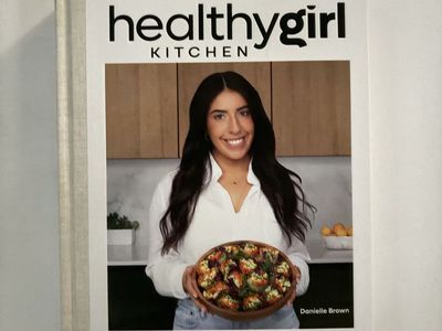 Healthy girl, kitchen cookbook
