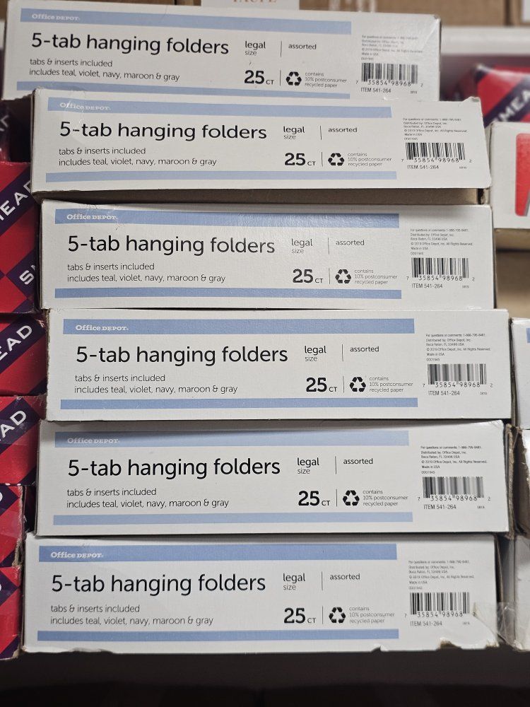 5- tab hanging folders 25ct