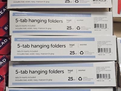 5- tab hanging folders 25ct