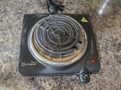 Kitosun Portable Electric Burner Hot Plate - Single Coil Countertop Cooktop - Black