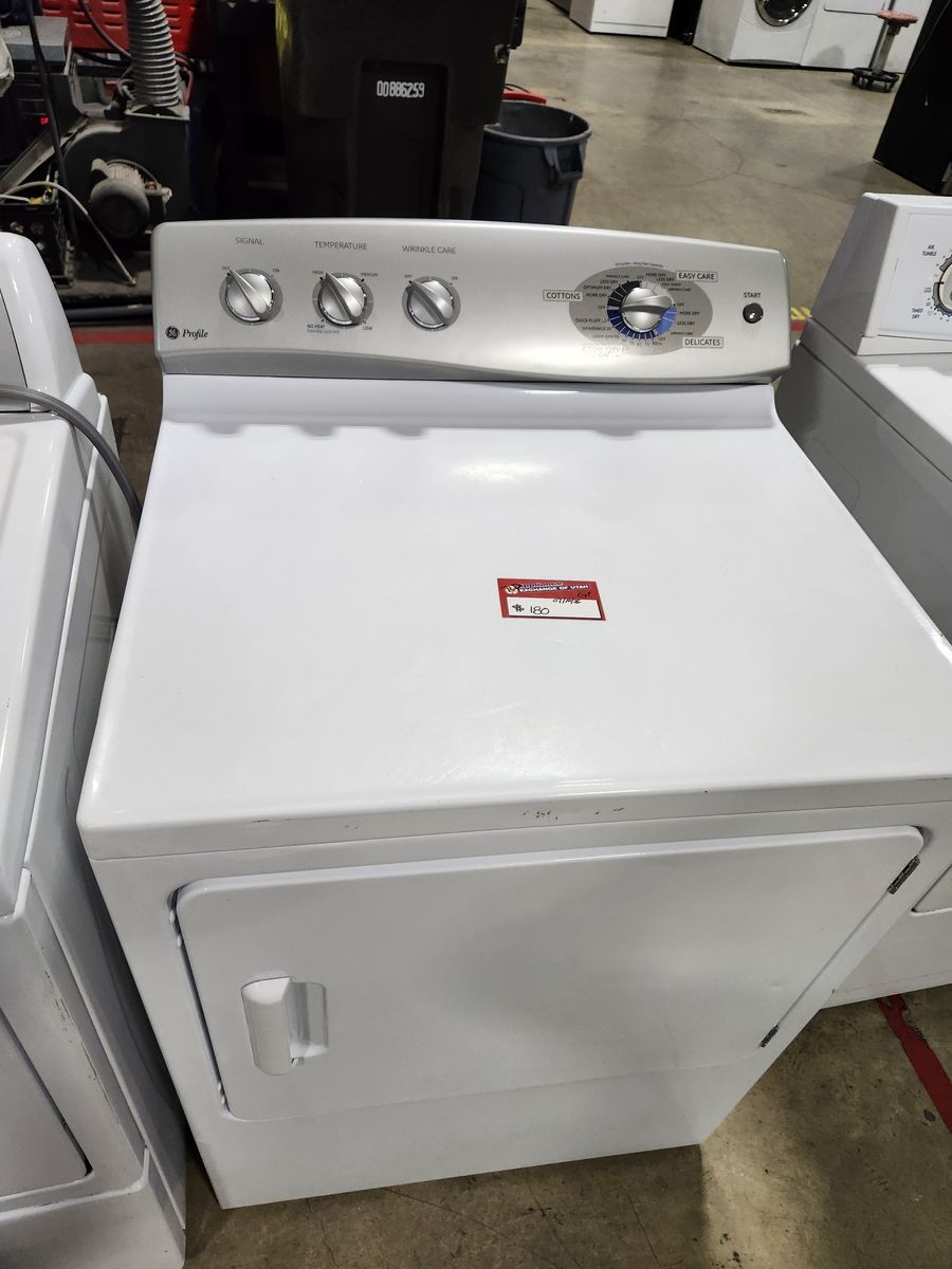 GE Profile White Electric Dryer with Wrinkle Care & Multiple Temp Settings