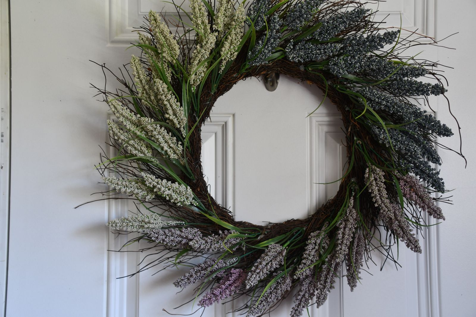 SPRING & SUMMER 20" WREATH ~ PURPLE, BLUE & WHITE ~ $5