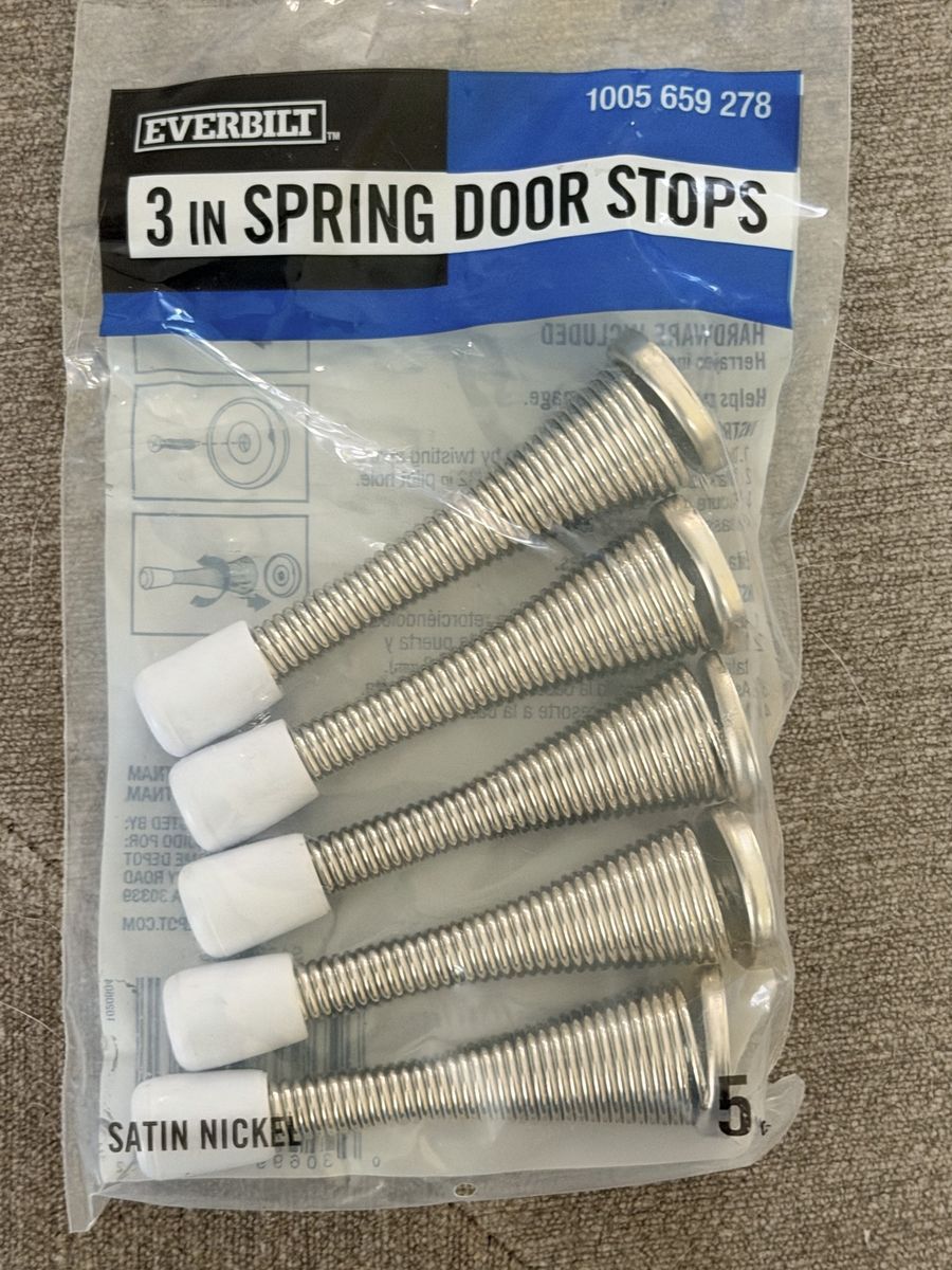 50 Everbilt 3in Satin Nickel Spring Door Stops 10 (5-Pack) Wall Protector