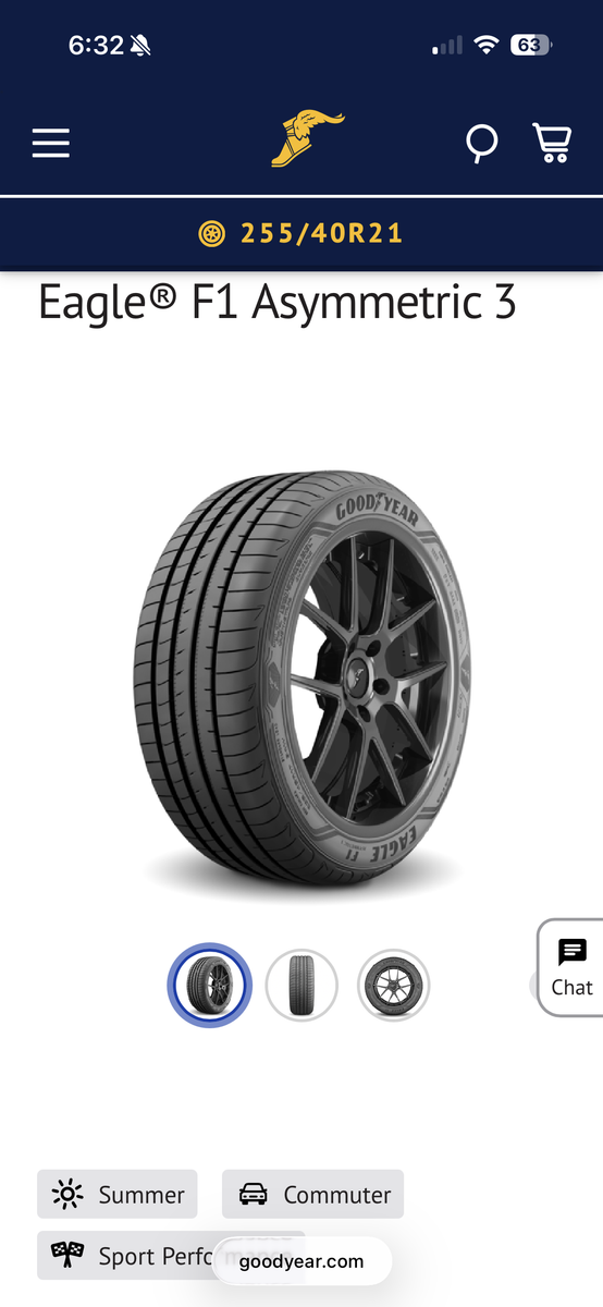 Eagle F1 Asymmetric 3 - Fits Kia EV6 GT 255/40/R21 (Set of 4)