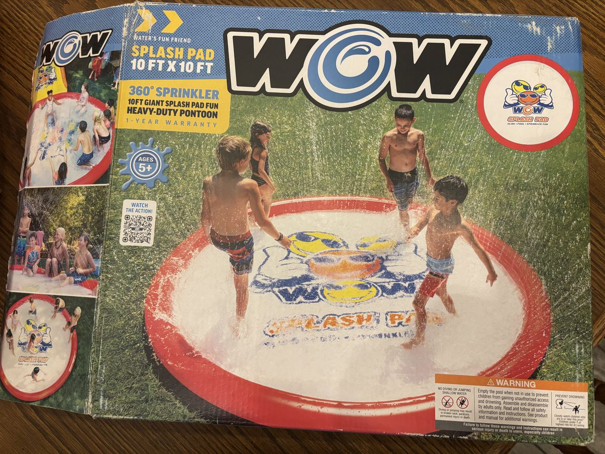 WOW Giant Inflatable Splash Pad w/ 360° Sprinkler – Only $20!