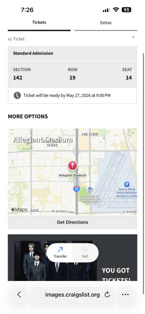BTS Las Vegas Ticket