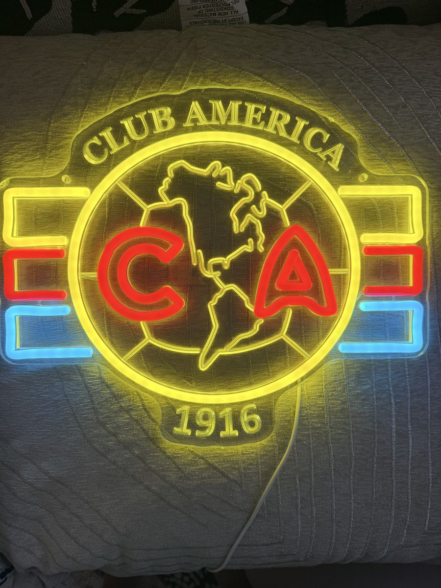 New. Club América 1916 LED Neon Style Light-Up Wall Sign