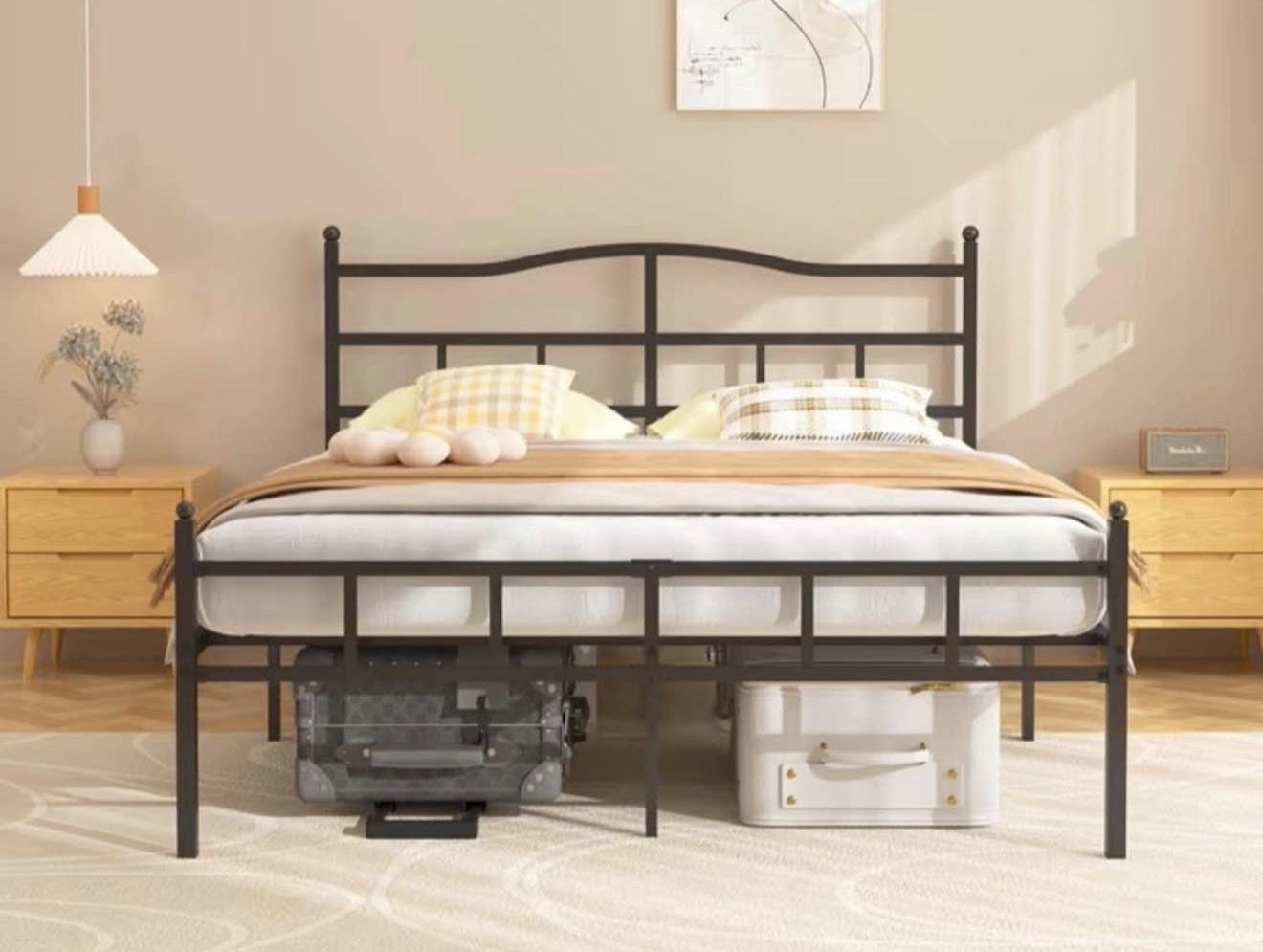 Queen Bed Frame with Headboard — Brand New