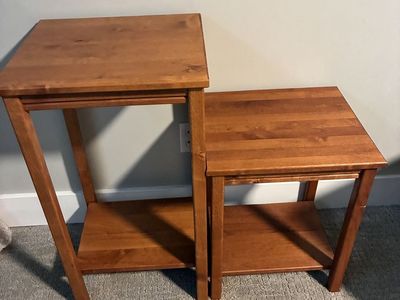 Solid Wood Nesting Tables (Set of 2) – $50