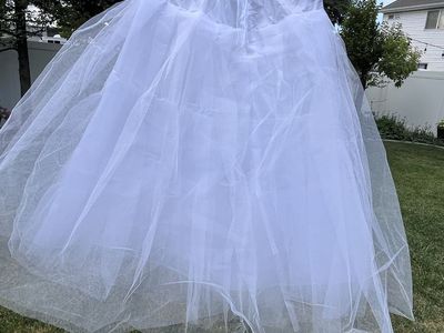 New white Tulle Petticoat Skirt - Full Volume Underskirt, 40" Length
