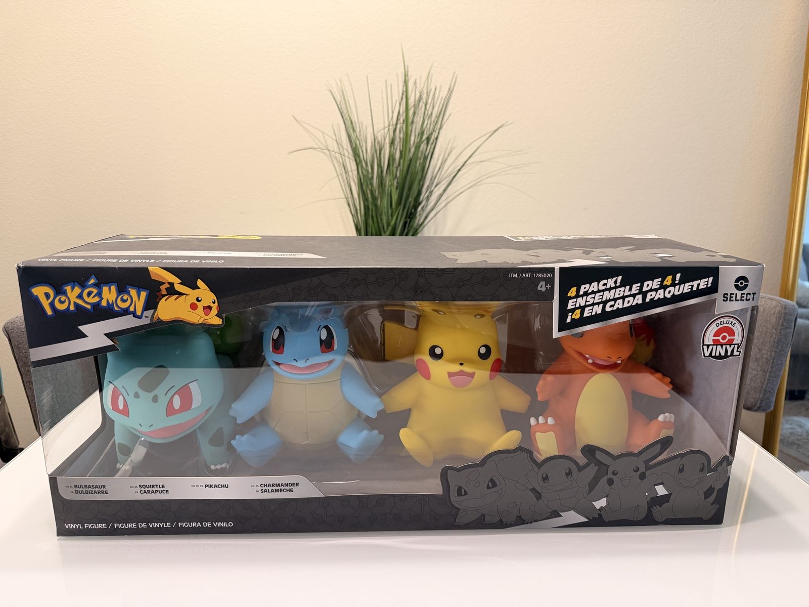 Pokémon Select Deluxe Vinyl Figures 4-Pack - Bulbasaur Squirtle Pikachu Charmander