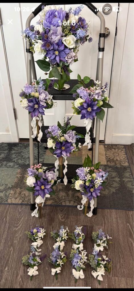 16 Piece Purple Wedding Flower Set