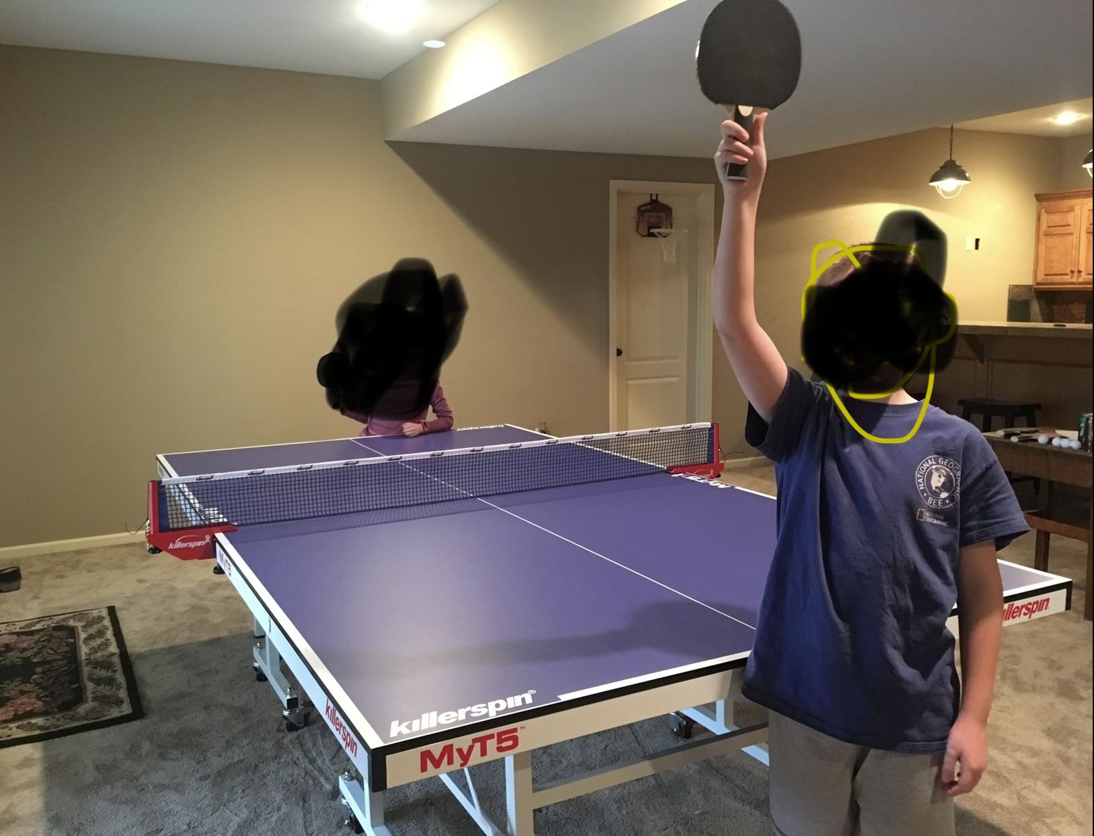 Killerspin MyT5 Ping Pong Table, 8 Paddles & Bucket of Balls