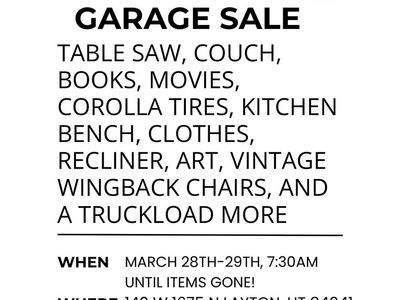 Layton Garage Sale-Supporting Mobility Service Dog