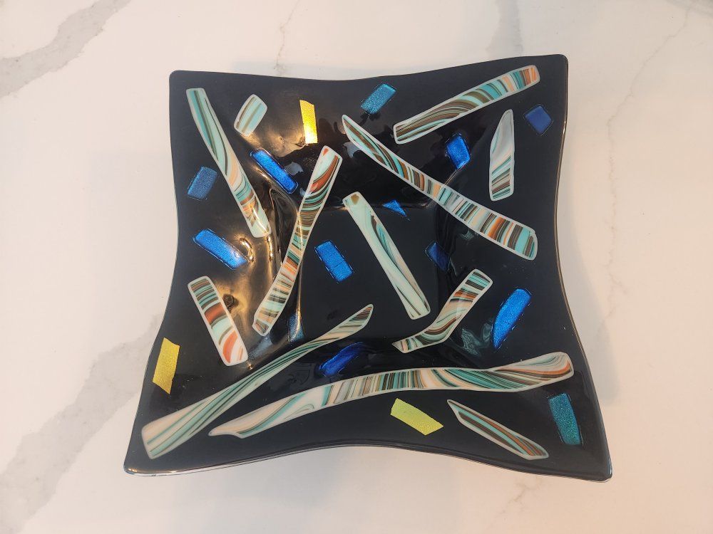 Fused Glass Bowl by D. Sullivan of Nevada Glassworks 
