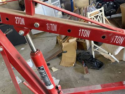 2-ton engine hoist / cherry picker, (2) engine stands, & RAM Tools 12-ton shop press $800 OBO for ALL or sell individually