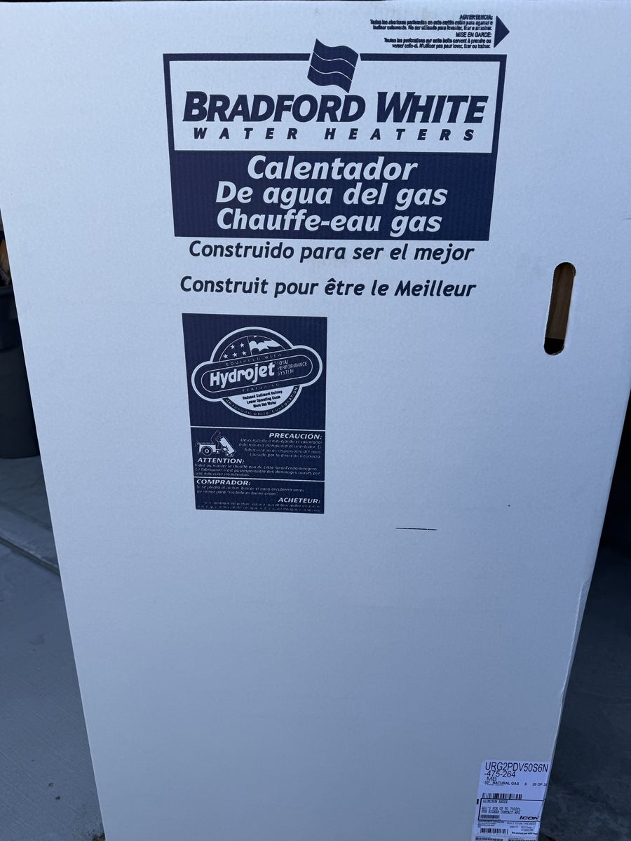 New in box Bradford White 50 gallon direct vent water heater retail is $2500-$2700