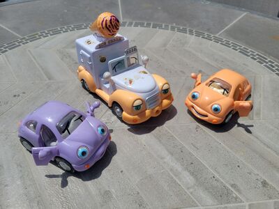 The Chevron Techron baby mini cars & Ice cream truck Summer Scoop 2003 #34, Zachary Zoomer #22, Skyler Scamper #21