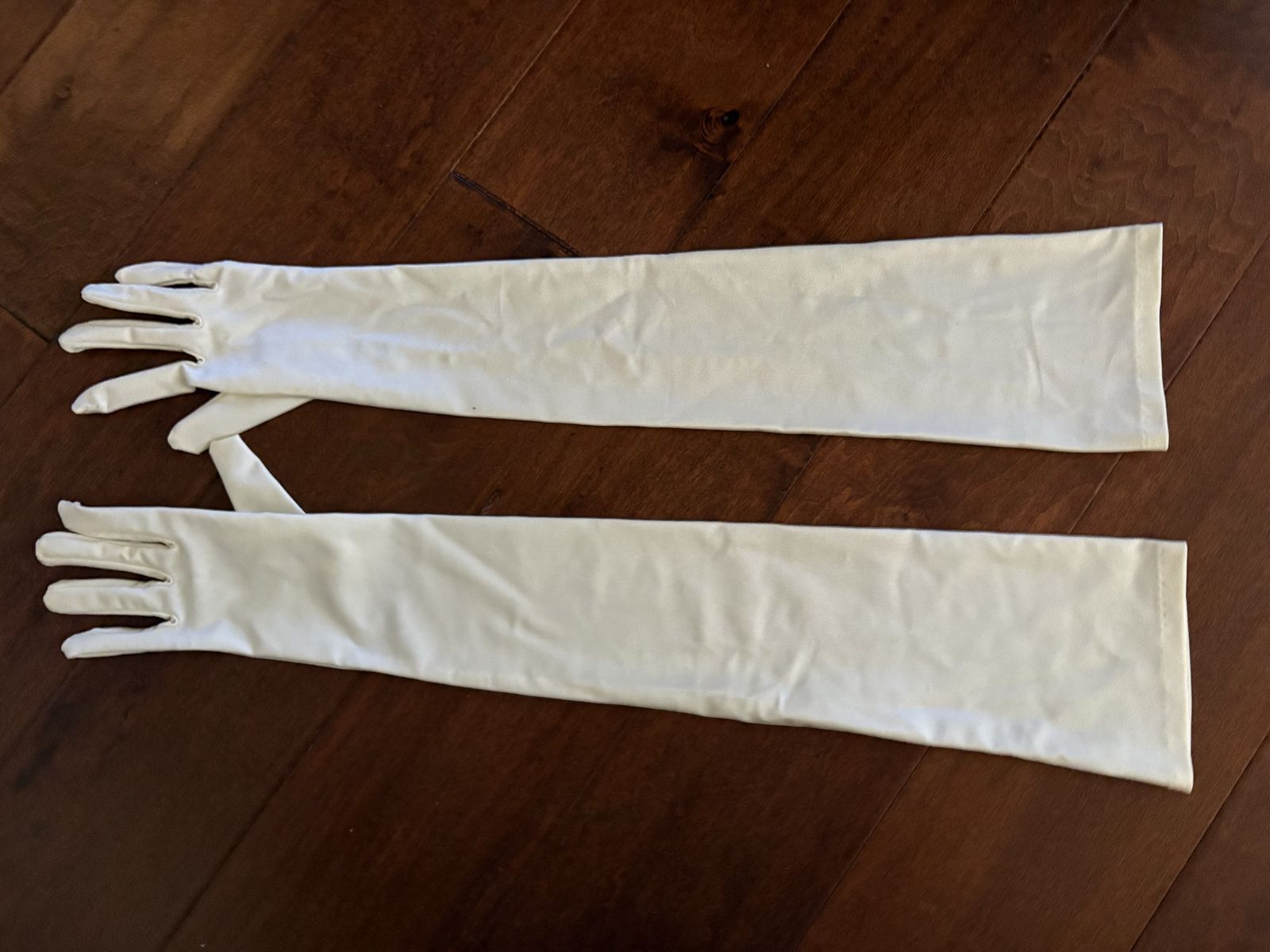 Really Long Off-White and Satiny Gloves