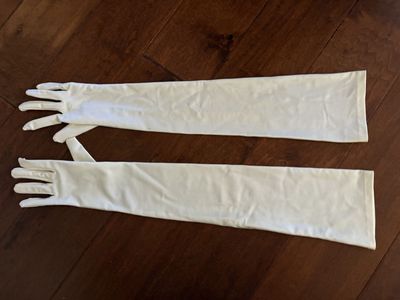 Really Long Off-White and Satiny Gloves